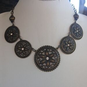 Paparazzi Bronze Floral Medallion Necklace